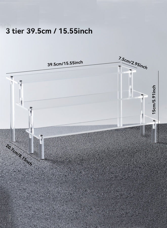 GUDOO 3-Tier Clear Acrylic Display Stand – Stepped Organizer for Cosmetics, Collectibles & Home Décor - Image 5